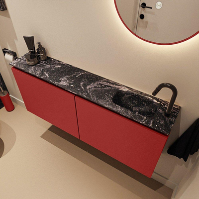 MONDIAZ TURE-DLUX Meuble de toilettes 120 cm Fire. EDEN lavabo Lava position droite. Avec 1 trou de robinet.