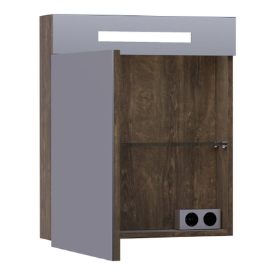 BRAUER Promise Armoire de toilette 59x70x15cm éclairage intégré rectangulaire 1 porte pivotante MFC Grove