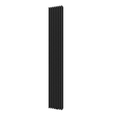 Plieger Venezia M designradiator dubbel verticaal met middenaansluiting 1970x304mm 1168W zwart grafiet (black graphite)