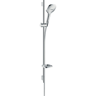 Hansgrohe Raindance Select E Doucheset - 120 - 3jet - ecosmart - met Unica - glijstang 90 cm en zeepschaal wit/chroom - wit chroom