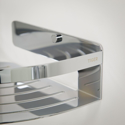 Tiger Caddy Panier de douche d'angle grand Chrome 22.4x7x22.4cm