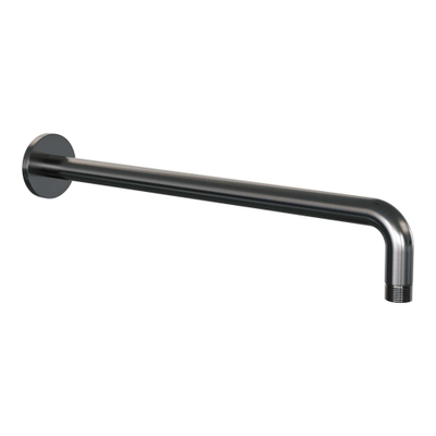 Brauer Gunmetal Edition Colonne de douche thermostatique avec pommeau 30cm et bras mural courbé 40cm et douchette Stylo 1 jet flexible lisse avec coude mural Gunmetal brossé PVD