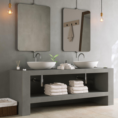 Ideavit Solidthin opbouw wastafel 60x40x14.5cm ovaal 0 kraangaten 1 wasbak Solid surface wit