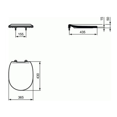 Ideal Standard Connect closetzitting met deksel dun wit
