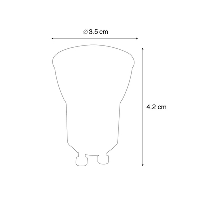 Luedd Lampe LED - lot de 2 - GU10 - 4W - 2700K - 200LM - à intensité réglable