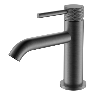 Robinet de lavabo moderne en acier inox H16,8 cm doré brossé pour salle de  bains