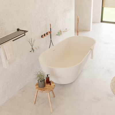 Ideavit Solidsurf Baignoire autoportante 170x88cm ovale Solid surface blanc