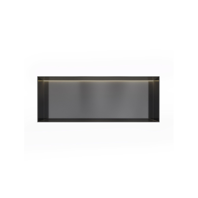Hotbath &MORE Inbouwbox of inbouwnis - 30x80x10 - frameless + LED - PVD - geborsteld zwart