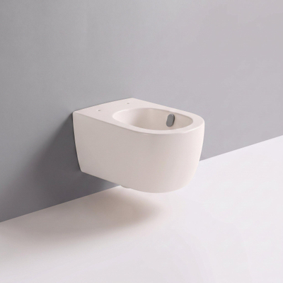 QeramiQ Dely Swirl Wandclosetset - 36.5x53cm - diepspoel - rimless - softclose zitting - linnen