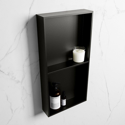 Mondiaz Easy nis 29.5x59.5x8cm - inbouw/opbouw - 2 open vakken - Solid surface - Urban