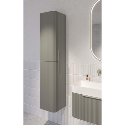 INK Concept R Hoge Kast - 35x35x169cm - 2 deuren - afgeronde hoeken - verticaal gefreesd - tbv grepen - linksdraaiend - mat beton groen