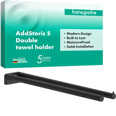 Hansgrohe AddStoris S 2-lids handdoekrek mat zwart
