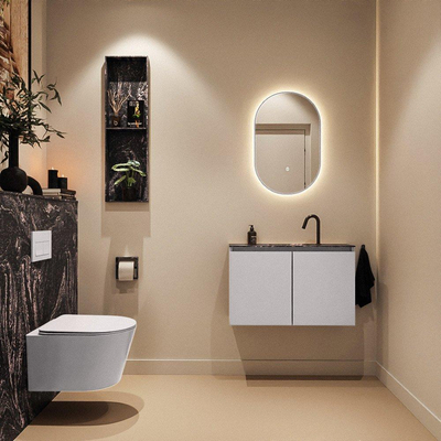 MONDIAZ TURE-DLUX Meuble de WC 80 cm Cale. EDEN lavabo Lava position milieu. Avec 1 trou de robinet.