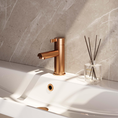 Brauer Copper Edition wastafelkraan - model E - opbouw - laag - PVD - geborsteld koper
