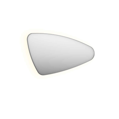 INK SP23 Miroir - 120x4x70cm - LED en bas et en haut à changement de couleur - dimmable - organique - dans un cadre en acier - à droite aluminium inox brossé