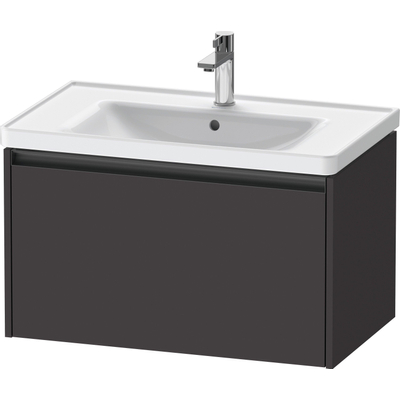 Duravit Ketho.2 Wastafelonderbouwkast - met 1 lade - 78.4x45.5x44cm - met greep antraciet - grafiet supermat