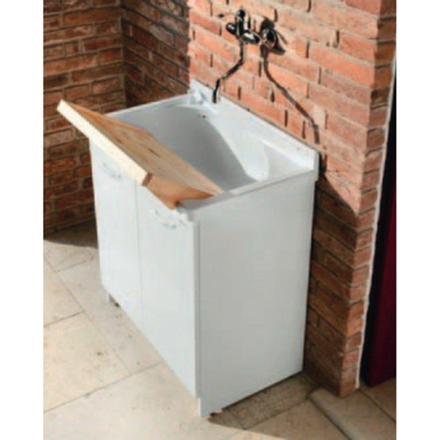 Go by Van Marcke Reo bac de vidange en plastique 62 cm avec crépine avec trop-plein avec kit de fixation avec distributeur de savon