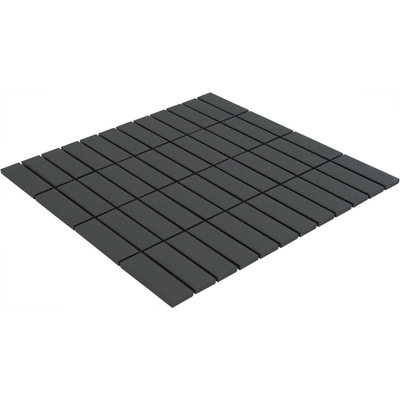 The Mosaic Factory London mozaïektegel - 30x30cm - wand en vloertegel - Rechthoek - Porselein Black Mat