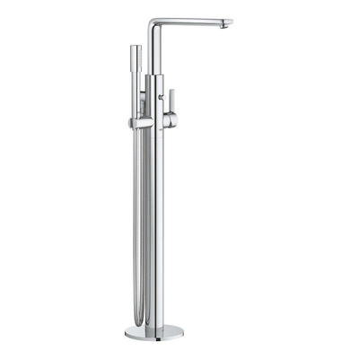 Grohe Lineare New Afbouwdeel - voor vrijstaande badkraan - vloermontage - met omstel - met Sena handdouche - doucheslang 125cm - chroom