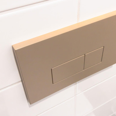 QeramiQ Push Plaque de commande - pour réservoir encastré Geberit UP320 - double chasse - boutons rectangulaires - plastique taupe
