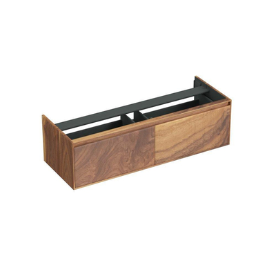 Forzalaqua Reno 2.0 meuble sous-lavabo 140x51x40cm avec 2 tiroirs softclose sans poignées Chêne massif Pure Walnut