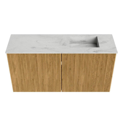 Mondiaz JOYA-DLUX Meuble de salle de bains 80cm - couleur Oak - Vasque FAYE position Droite Sans trou de robinet couleur Opalo