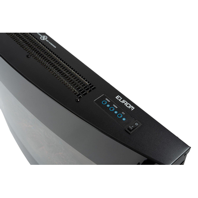 Eurom Valencia Foyer décoratif mural 2000 watts 14,5x88,3x56cm Métal Verre Noir