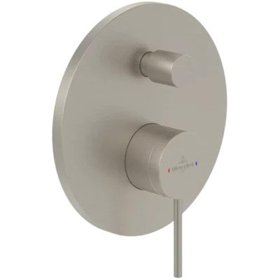 Villeroy & Boch Loop & Friends douchekraan - inbouw - eengreeps - met omstel - Brushed Nickel (rvs)