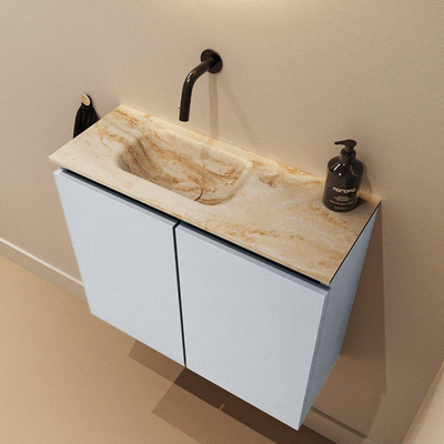 MONDIAZ TURE-DLUX 60cm toiletmeubel Clay. EDEN wastafel Frappe positie links. Zonder kraangat.