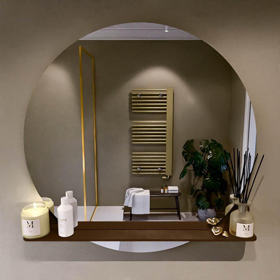 Miroir de salle de bain Mondiaz SPOT - rond 100cm - plan de miroir - couleur Rouille