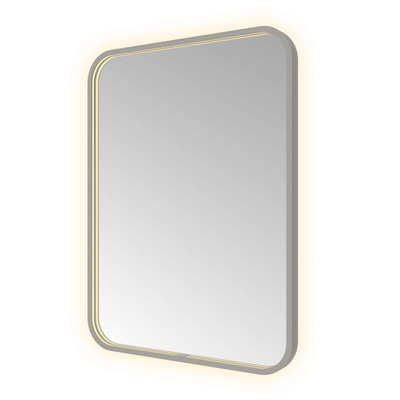 Hotbath &MORE Spiegel - 60x80cm - direct en indirect LED - spiegelverwarming - color changing - dimbaar - met afstandsbediening - PVD - geborsteld gunmetal antraciet