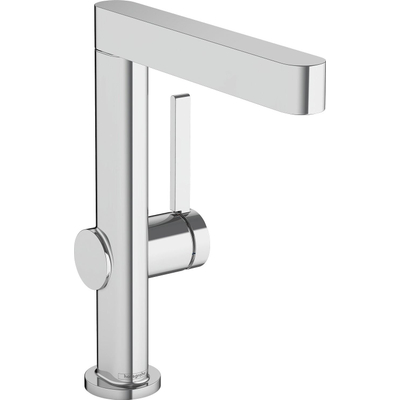 Hansgrohe Finoris 1 greeps wastafelkraan - 230 draaibare uitloop - met afvoerplug - hoogglans chroom