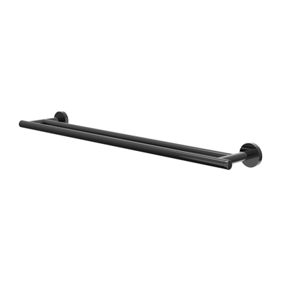 IVY Handdoekrek - wand model - 60cm - dubbel - Zwart chroom PVD