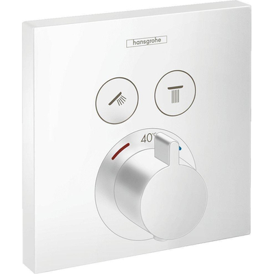 Hansgrohe Showerselect Kit de garniture pour mitigeur thermostatique avec 2 fonctions de douche et vanne marche/arrêt blanc