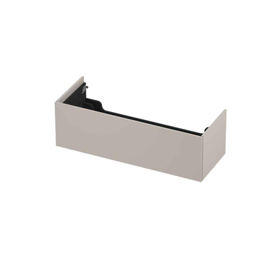 INK P2O Meuble sous-lavabo - 120x45x37.6cm - 1 tiroir - push 2 open - façade rapportée droite - MDF laqué gris cachemire mat