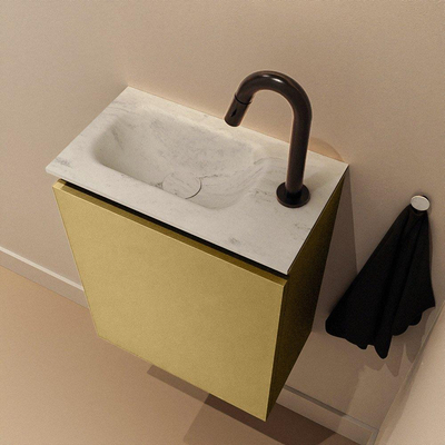 MONDIAZ TURE-DLUX 40cm toiletmeubel Oro. EDEN wastafel Opalo positie links. Met 1 kraangat.