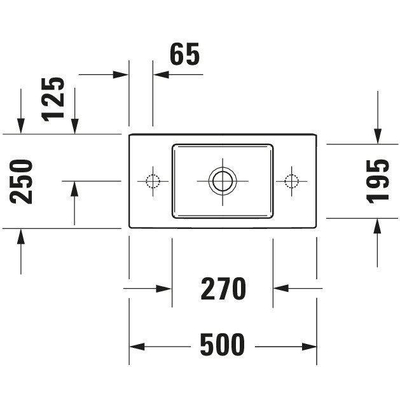 Duravit Vero air lave-mains avec trou de robinet à droite 50 x 25 cm blanc