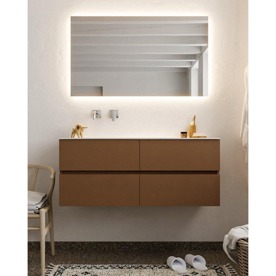 Mondiaz VICA ensemble de meuble de salle de bain - 120cm - meuble sous-vasque repos - 4 tiroirs - lavabo moon gauche - sans trou de robinet XL version 60cm haut