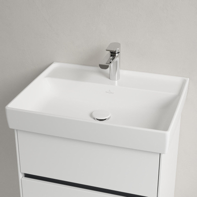 Villeroy & Boch Collaro wastafel - 60x47cm - zonder overloop - 1 kraangat CeramicPlus - Stone White (mat wit)