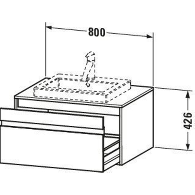 Duravit Ketho Meuble sous-lavabo avec 1 tiroir pour lavabo encastrable 80x42.6x55cm blanc