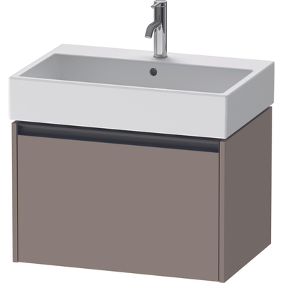 Duravit Ketho.2 Wastafelonderbouwkast - met 1 lade - 68.4x46x44cm - met greep antraciet - basalt mat