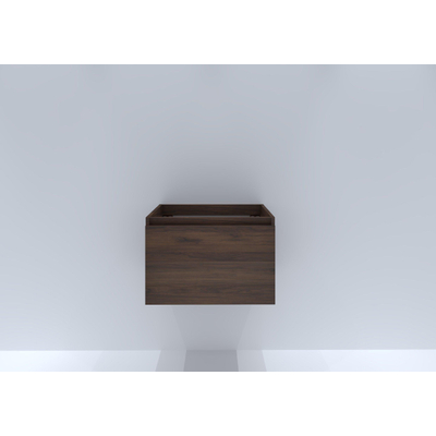 HR badmeubelen Matrix Wastafelonderkast - 60x44.8x40cm - 1 lade - greeploos met greeplijst - dark oak