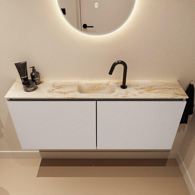 MONDIAZ TURE-DLUX 120cm meuble WC Linen. EDEN lavabo Frappe position milieu. Avec 1 trou de robinet.