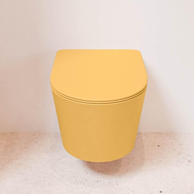 MONDIAZ LAVIE WC suspendu - 36x53cm - sans bride - Ocher (jaune) - softclose - quick-release - abattant WC - Ocher (jaune)