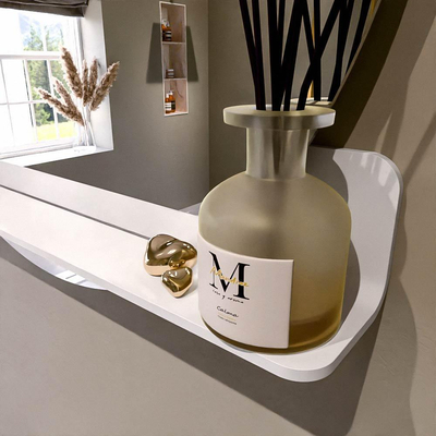 Mondiaz SPOT Miroir de salle de bains - rond 90cm - tablette de miroir - couleur Talc