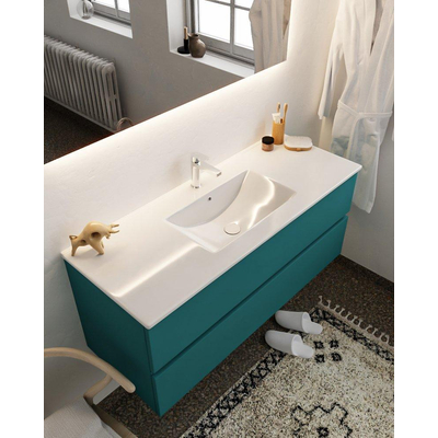 Mondiaz VICA Ensemble de meuble de salle de bain - 120cm - meuble sous-vasque smag - 2 tiroirs - lavabo denia milieu - 1 trou de robinet - version XL 60cm haut