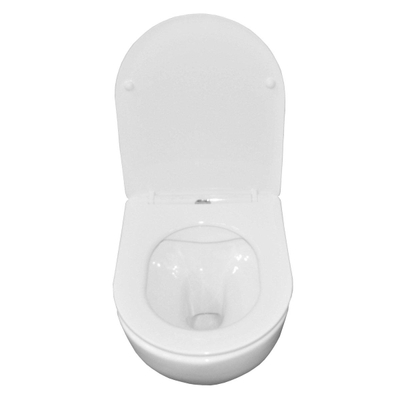 GO by Van Marcke Perl II - WC suspendu - Pack - 49,3x36cm - sans bride - céramique - avec abattant mince softclose et take-off - blanc brillant