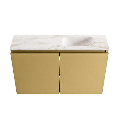 MONDIAZ TURE-DLUX 80cm toiletmeubel Oro. EDEN wastafel Frappe positie rechts. Zonder kraangat.