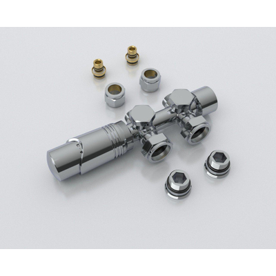 Rosani Classic set de raccordement universel pour radiateur droit et coudé chrome