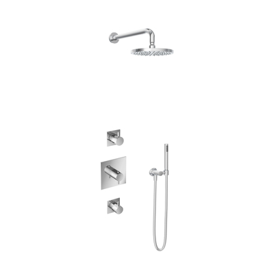 Hotbath Get Together IBS2 Regendoucheset inbouw - 35cm wandarm - 20cm ronde hoofddouche - staafhanddouche - chroom